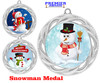 Snowman Medal.  Choice of 9 designs.  Includes free engraving and neck ribbon  (938s