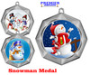 Snowman Medal.  Choice of 9 designs.  Includes free engraving and neck ribbon  (43273s
