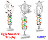  Ugly Sweater theme trophy. Choice of figure.  12" tall - Design 3