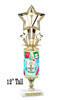 Ugly Sweater theme trophy. Choice of figure.  12" tall - sub 1