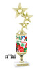 Ugly Sweater theme trophy. Choice of figure.  12" tall - Design 2 - stem