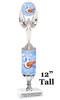 Snowman theme trophy. Choice of figure.  12" tall - Great for all of your holiday events and contests. silver stem 4