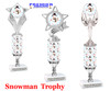 Snowman theme trophy. Choice of figure.  12" tall - Great for all of your holiday events and contests. silver stem 2