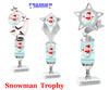  Snowman theme trophy. Choice of figure.  12" tall - Great for all of your holiday events and contests. stem 8