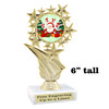 Santa Trophy.   6" tall.  Includes free engraving.   A Premier exclusive design! 696