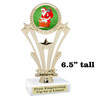 Santa Trophy.  6.5" tall.  Includes free engraving.   A Premier exclusive design! h416