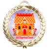 Gingerbread House Medal.  Choice of 9 designs.  Includes free engraving and neck ribbon  (md52ag