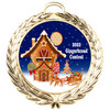 Gingerbread House Medal.  Choice of 9 designs.  Includes free engraving and neck ribbon  (md52ag