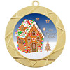 Gingerbread House Medal.  Choice of 9 designs.  Includes free engraving and neck ribbon  (940g