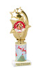 Gingerbread House theme trophy. Christmas column. Choice of artwork.   Great for all of your holiday events and contests. ph55