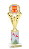Gingerbread House theme trophy. Christmas column. Choice of artwork.   Great for all of your holiday events and contests. h501