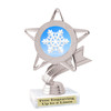 Snowflake theme trophy.  6" tall with choice of snowflake.  Great for your Winter themed events! 5043s