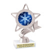 Snowflake theme trophy.  6" tall with choice of snowflake.  Great for your Winter themed events! 5043s