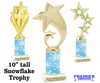 Snowflake theme trophy. Choice of figure.  10" tall - Great for all of your holiday events and contests.  sub 14