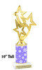 Snowflake theme trophy. Choice of figure.  10" tall - Great for all of your holiday events and contests.  sub 15