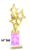 Snowflake theme trophy. Choice of figure.  10" tall - Great for all of your holiday events and contests.  sub 16