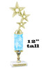 Snowflake theme trophy. Choice of figure.  12" tall - Great for all of your holiday events and contests.  sub 1