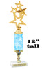 Snowflake theme trophy. Choice of figure.  12" tall - Great for all of your holiday events and contests.  sub 1