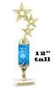 Snowflake theme trophy. Choice of figure.  12" tall - Great for all of your holiday events and contests.  sub 4