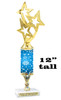 Snowflake theme trophy. Choice of figure.  12" tall - Great for all of your holiday events and contests.  sub 4