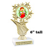 Elf theme trophy.  6" tall with choice of artwork.  Great for your Winter themed events!   f649