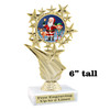 Elf theme trophy.  6" tall with choice of artwork.  Great for your Winter themed events!   f649