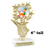 Elf theme trophy.  6" tall with choice of artwork.  Great for your Winter themed events!   f649