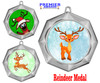 Reindeer  Medal  Choice of 9 designs.  Includes free engraving and neck ribbon  (43273s