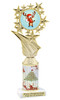 Reindeer theme trophy. Christmas column. Choice of artwork.   Great for all of your holiday events and contests. 696