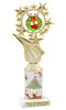 Reindeer theme trophy. Christmas column. Choice of artwork.   Great for all of your holiday events and contests. 696