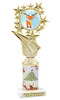 Reindeer theme trophy. Christmas column. Choice of artwork.   Great for all of your holiday events and contests. 696