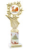 Reindeer theme trophy. Christmas column. Choice of artwork.   Great for all of your holiday events and contests. 696