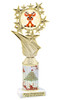 Reindeer theme trophy. Christmas column. Choice of artwork.   Great for all of your holiday events and contests. 696