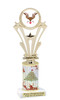 Reindeer theme trophy. Christmas column. Choice of artwork.   Great for all of your holiday events and contests. h416