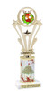 Reindeer theme trophy. Christmas column. Choice of artwork.   Great for all of your holiday events and contests. h416