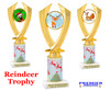 Reindeer theme trophy. Christmas column. Choice of artwork.   Great for all of your holiday events and contests.4506