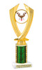 Reindeer theme trophy. Christmas column. Choice of artwork.   Great for all of your holiday events and contests.4506 Green