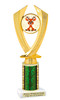 Reindeer theme trophy. Christmas column. Choice of artwork.   Great for all of your holiday events and contests.4506 Green