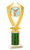 Reindeer theme trophy. Christmas column. Choice of artwork.   Great for all of your holiday events and contests.4506 Green