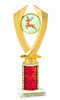 Reindeer theme trophy. Christmas column. Choice of artwork.   Great for all of your holiday events and contests.4506 Red