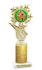 Gingerbread House theme trophy. Glitter Column.  Great for your Holiday events, contests and parties - f696-2