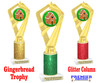 Gingerbread House theme trophy. Glitter Column.  Great for your Holiday events, contests and parties - ph111