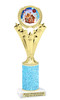 Gingerbread House theme trophy. Glitter Column.  Great for your Holiday events, contests and parties - h501