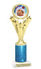 Gingerbread House theme trophy. Glitter Column.  Great for your Holiday events, contests and parties - h501