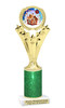 Gingerbread House theme trophy. Glitter Column.  Great for your Holiday events, contests and parties - h501