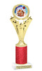 Gingerbread House theme trophy. Glitter Column.  Great for your Holiday events, contests and parties - h501