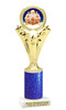 Gingerbread House theme trophy. Glitter Column.  Great for your Holiday events, contests and parties - h501-2