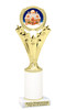 Gingerbread House theme trophy. Glitter Column.  Great for your Holiday events, contests and parties - h501-2