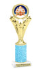 Gingerbread House theme trophy. Glitter Column.  Great for your Holiday events, contests and parties - h501-2