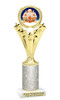 Gingerbread House theme trophy. Glitter Column.  Great for your Holiday events, contests and parties - h501-2